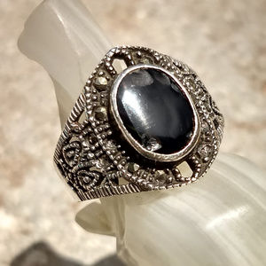 Gothic Ring Silver Blacken